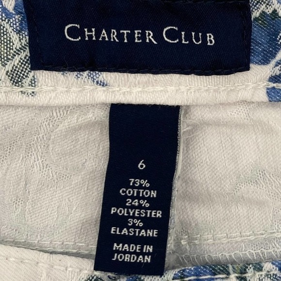 Charter Club Blue Floral Bristol Skinny Ankle Jeans - Picture 7 of 9